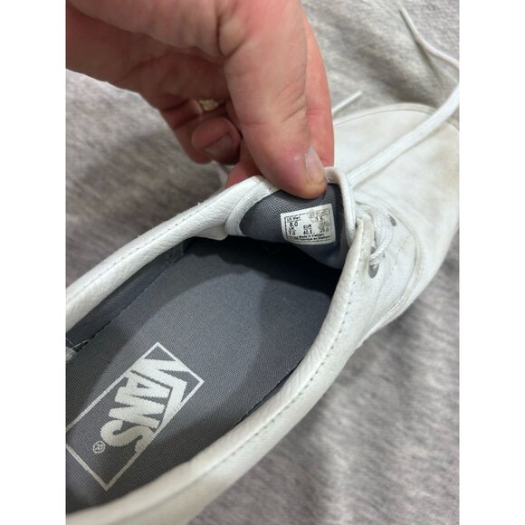 VANS Authentic Deck Shoe Canvas Women's Size 9.5 Lace Up Low Top White - Picture 7 of 7